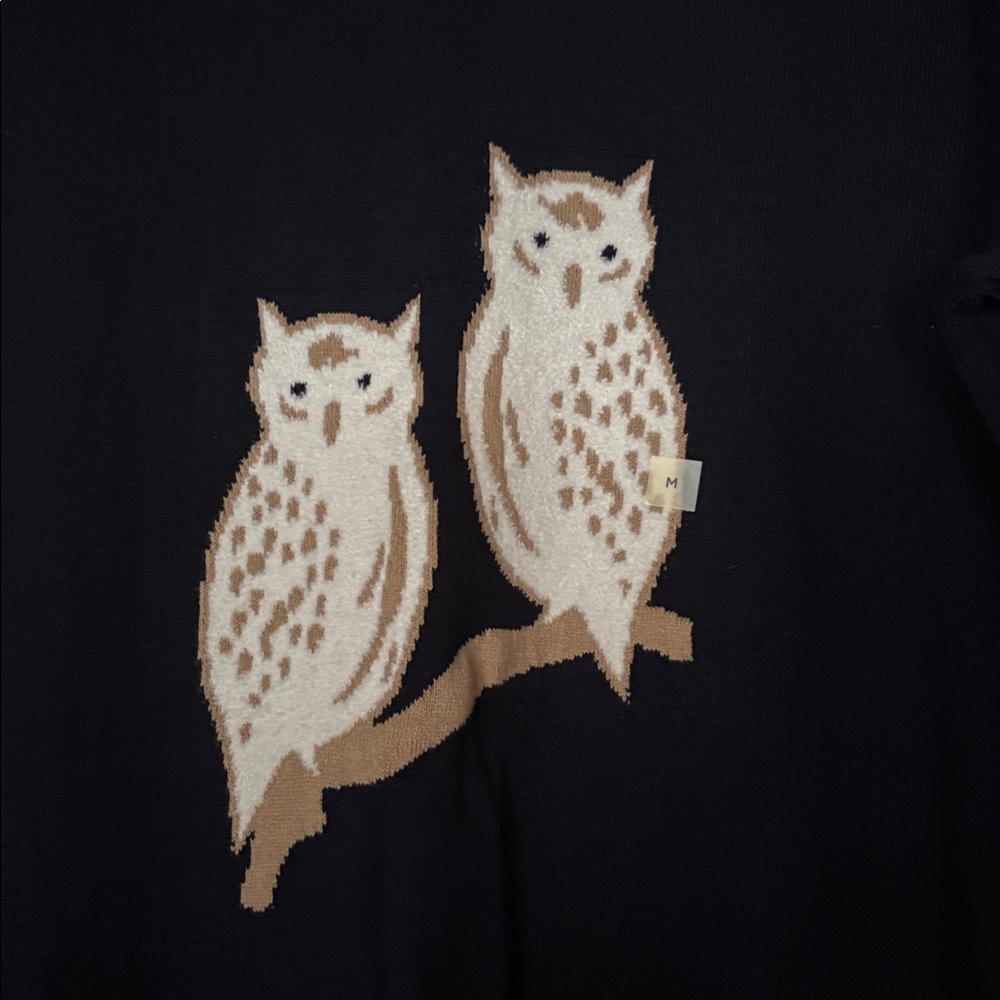 LOFT Navy Sweater with Owl Design - Picture 3 of 4